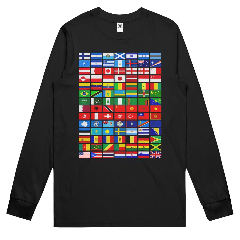 Flags Of The Countries Of The World, International Gift Long Sleeve T Shirts