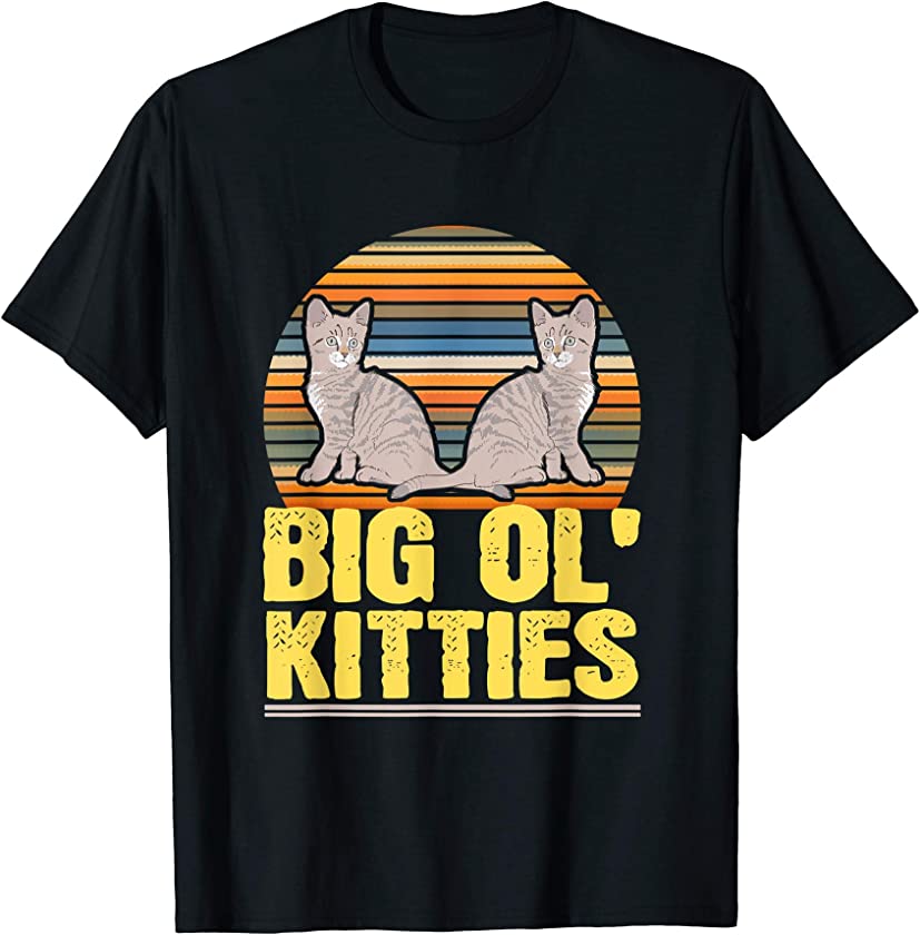 Vintage Retro Big Ol’ Kitties Funny Kitten Cat Lover Gift T-Shirt