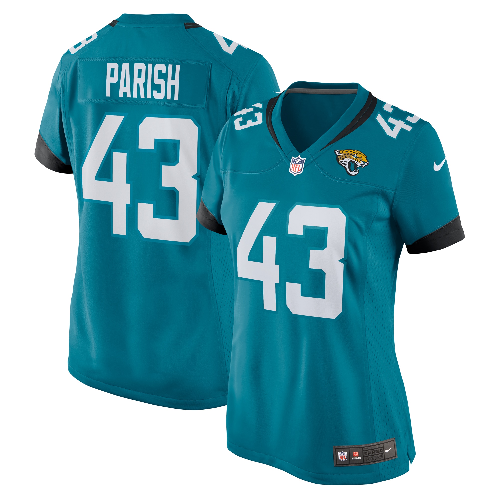 Women’s Jacksonville Jaguars Derek Parish  Teal  Game Jersey