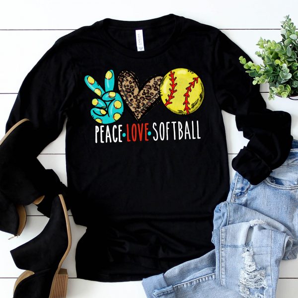 Peace Love Softball Long Sleeve