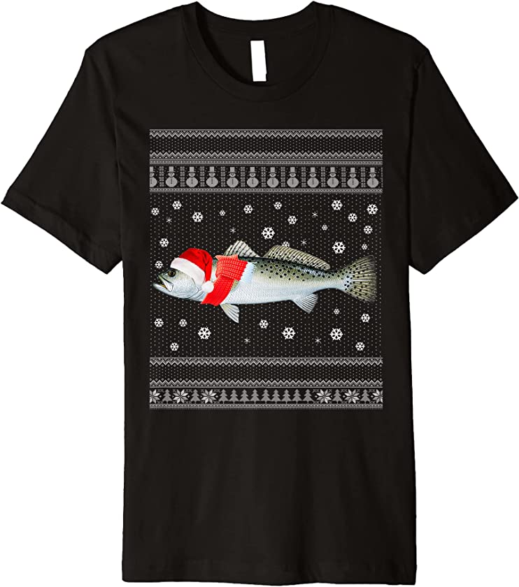 Xmas Fish Santa Hat Speckled Trout Ugly Christmas Premium T-Shirt