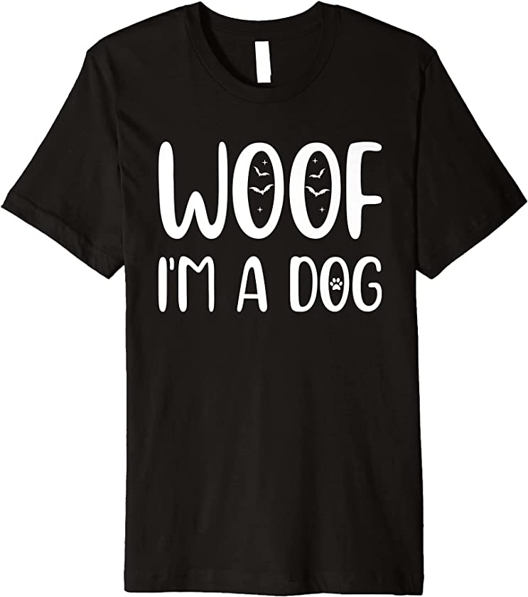 Woof I’m A Dog Funny Halloween Dog Spooky Puppy Lover Premium T-Shirt