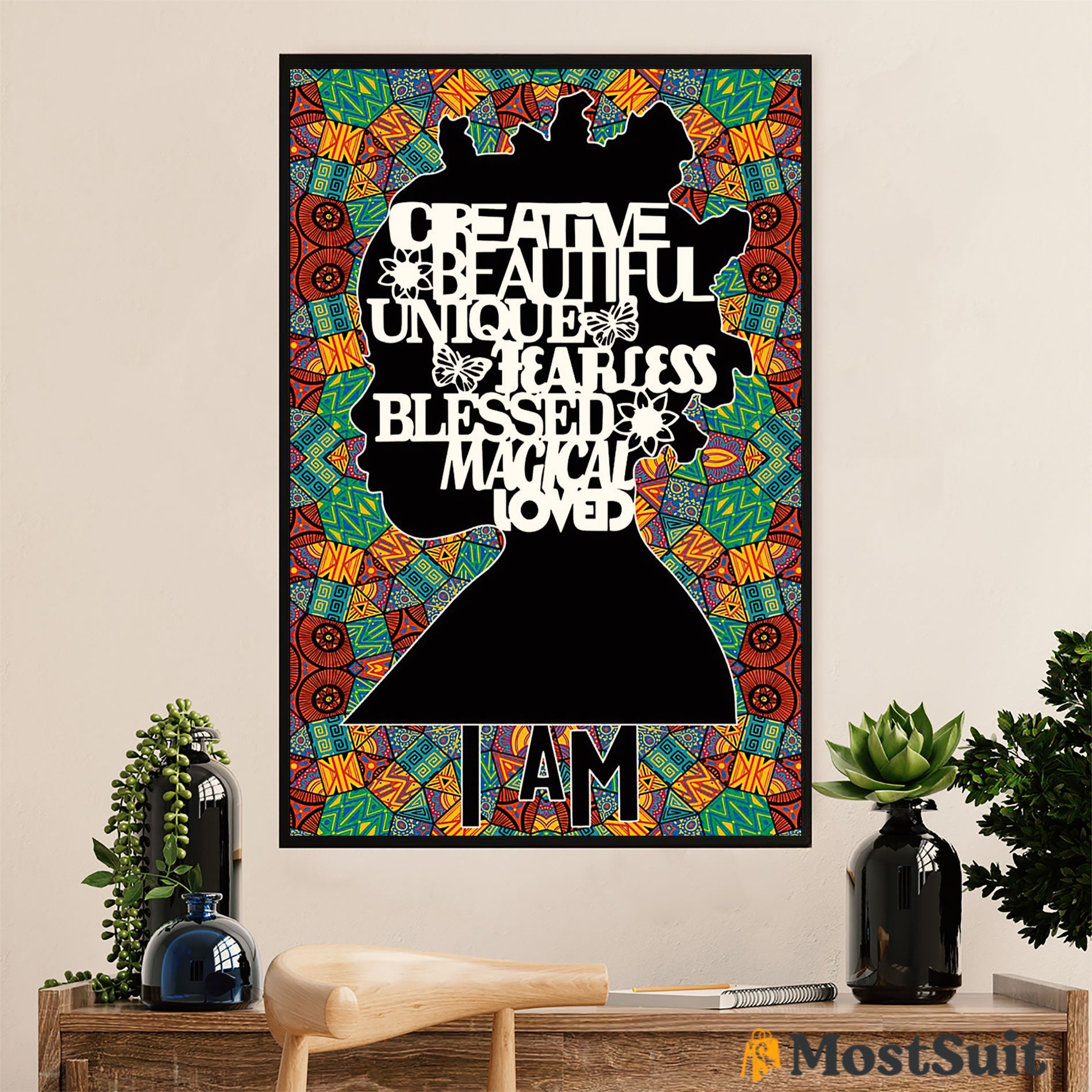 African American Afro Poster | Gift For Black Girl | Juneteenth Day Room Wall Art – Creative Beautiful Black Woman