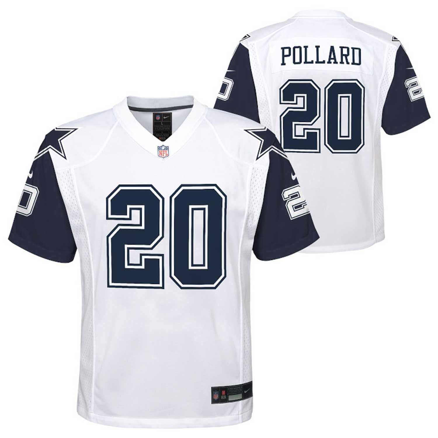 Youth Dallas Cowboys Tony Pollard White Alternate Game Jersey