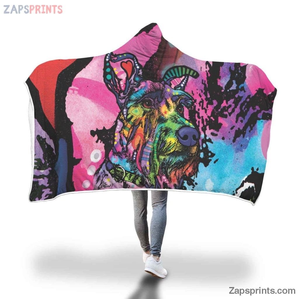 Schnauzer Design Hooded Blanket – Dean Russo Art