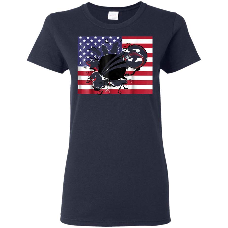 AGR American Flag 4th Of July Shirt Baseball Softball Ball