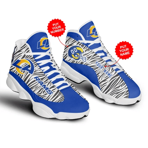 Elegant Los Angeles Rams Football Team Logo Personalized Air Jordan 13 Printing Shoes Sneaker