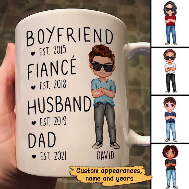 Boyfriend Fiance Husband Dad Established Doll Man Father‘S Day Gift Personalized Mug