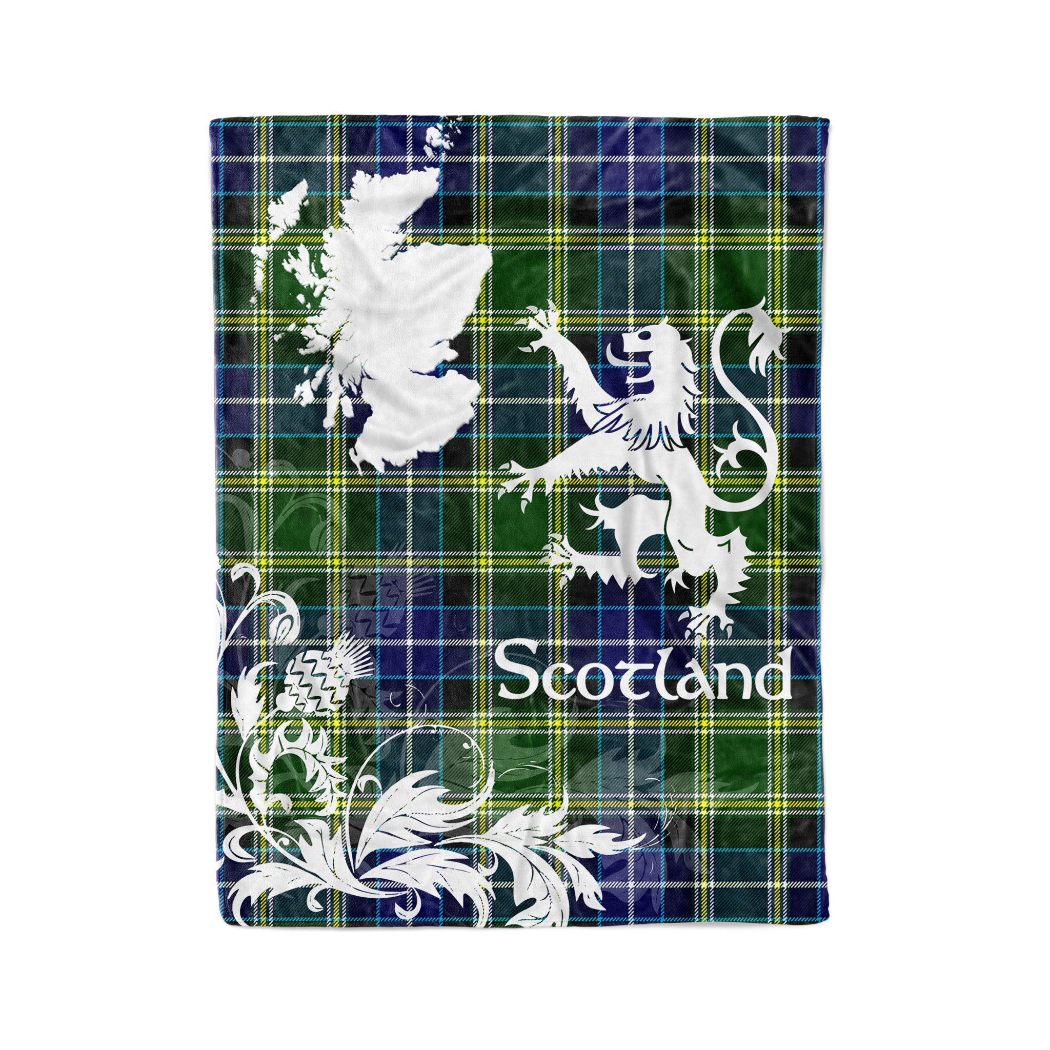 Tartan Plaid Fleece Blanket Tartan Blanket Thistle And Lion Scottish Clan Mackellar Plaid Blanket