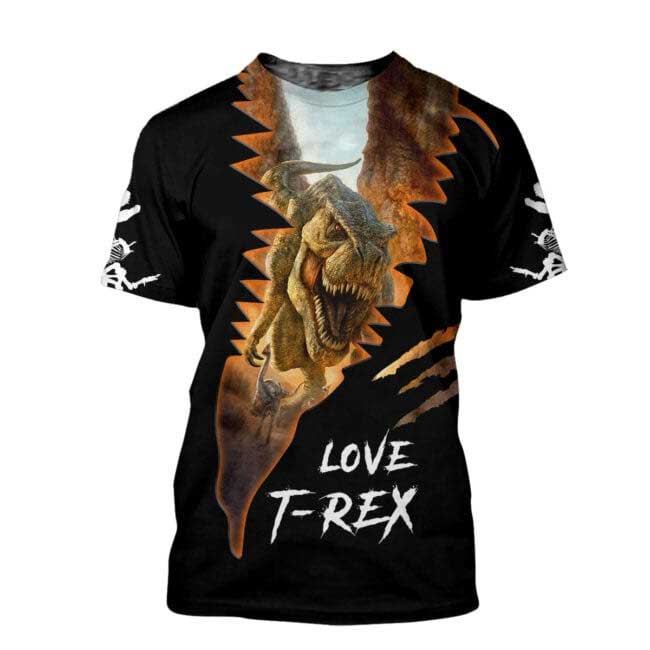 3D All Over Print Dinosaurs Tee Shirt For Men And Women, Love T-Rex Animal Shirt Hoodie Clothing