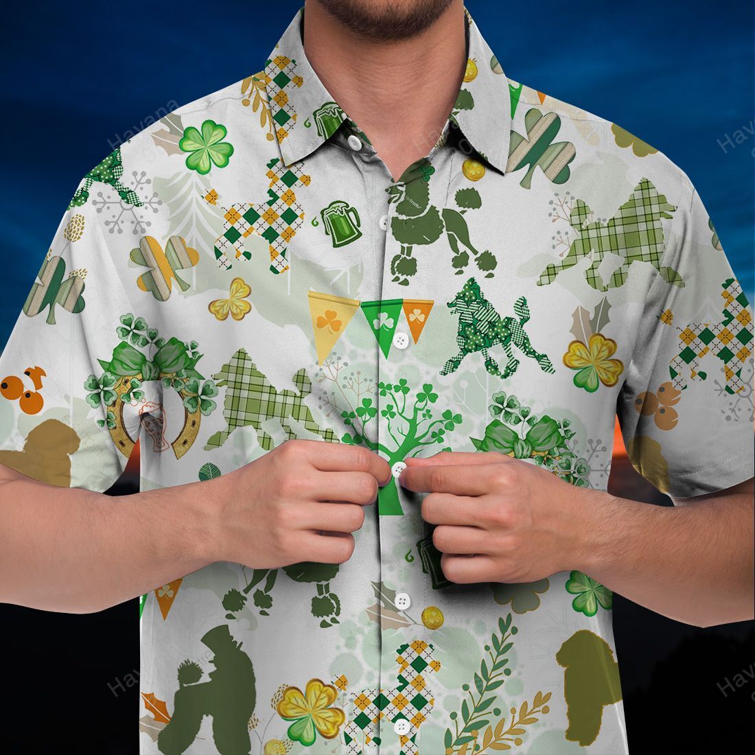 Poodle Hawaii Shirt Patrick Day Flannel Ha8760