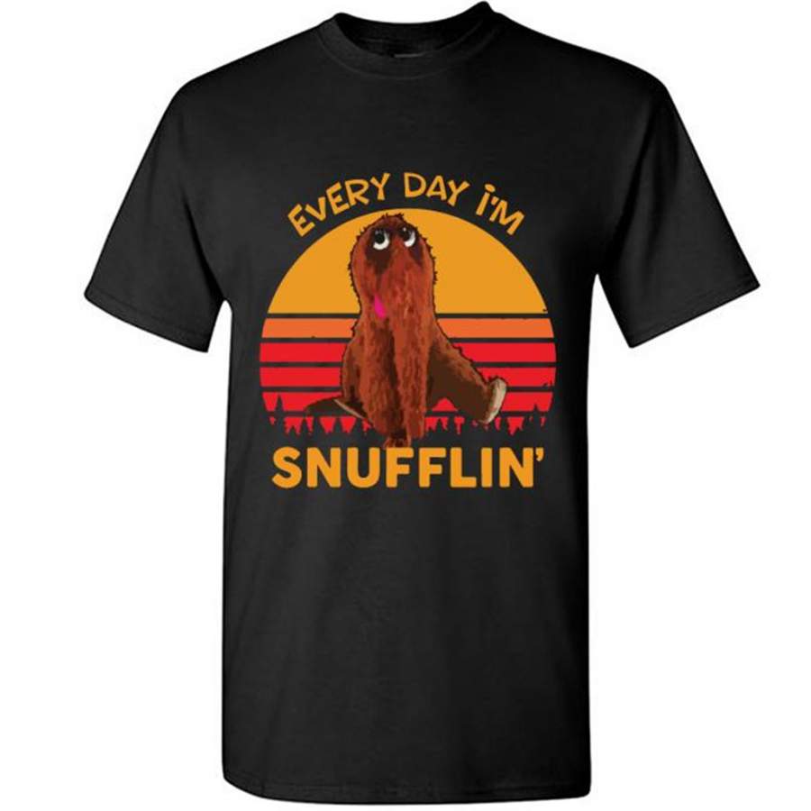 Every Day I’m Snufflin’, Sunset Design, Classic Vintage Retro Design – Gildan Short Sleeve Shirt