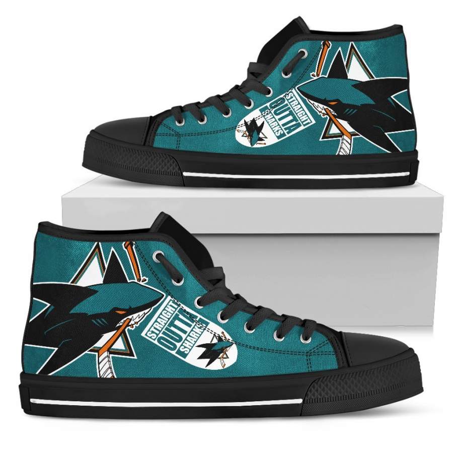 Straight Outta San Jose Sharks High Top Shoes