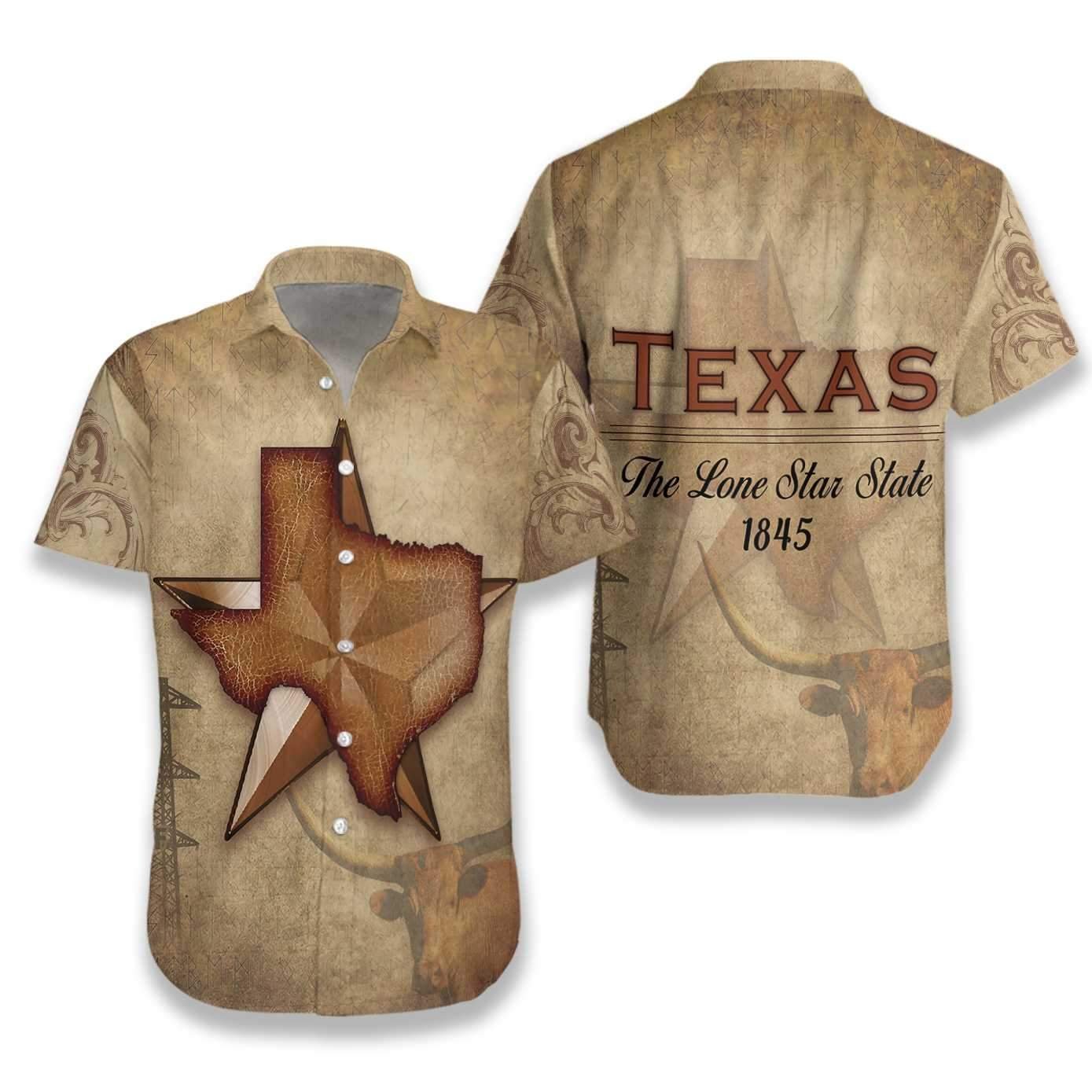 Texas The Lone Star State 3D All Over Printed Hawaii Shirt