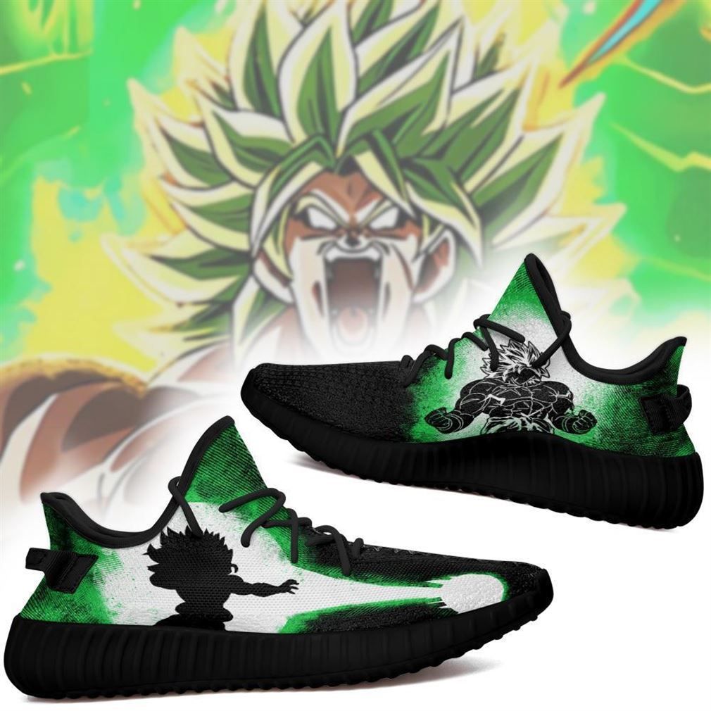 Broly Silhouette Yz Skill Custom Dragon Ball Z Anime Yeezy Black Shoes Sport Sneakers