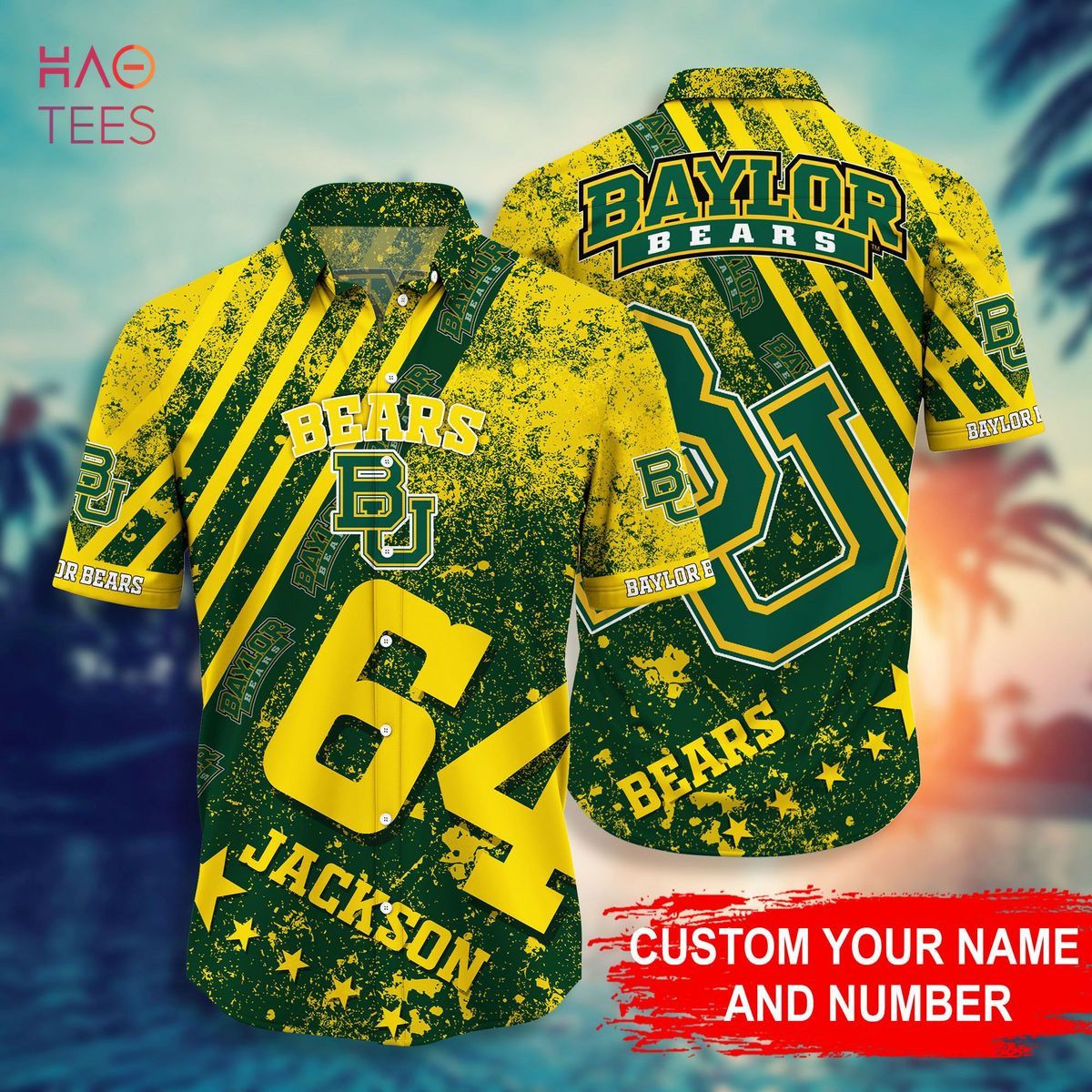 NCCA Baylor Bears Custom Name Number Style Trendy Hawaiian Shirt Aloha Shirt