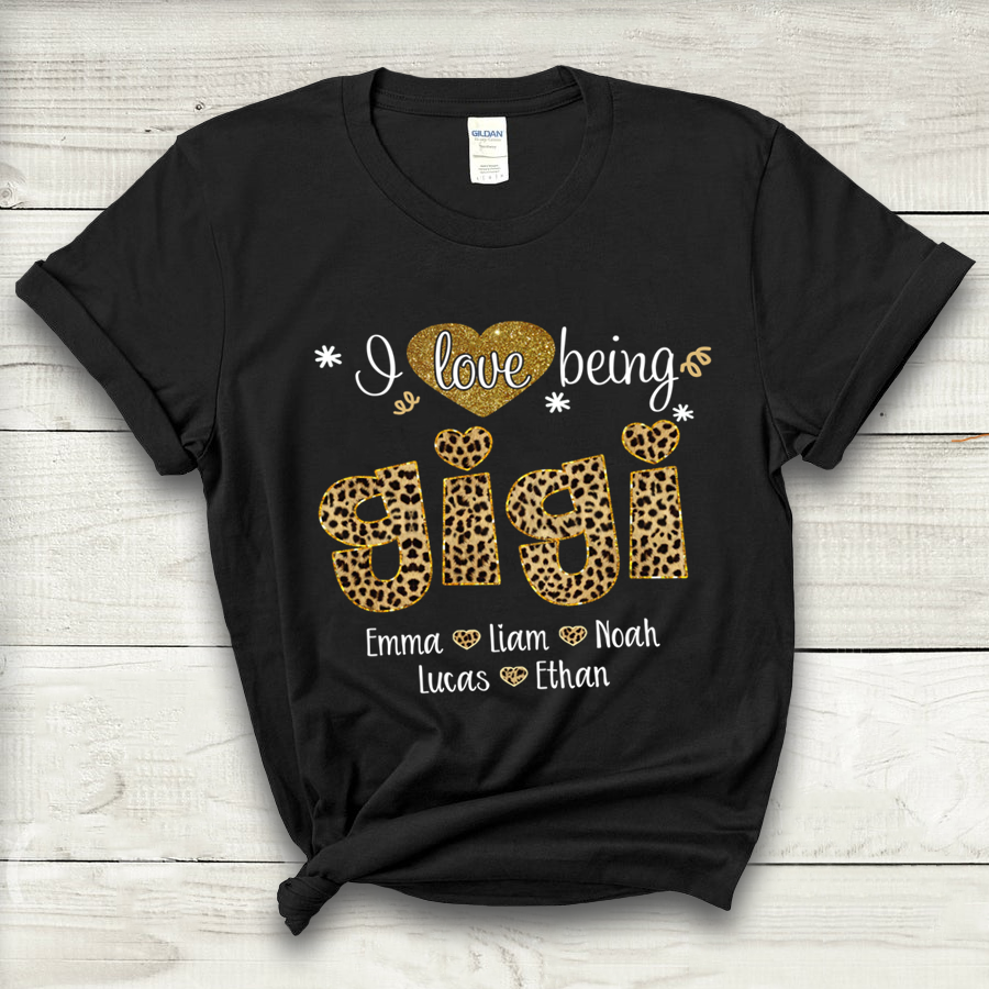 I Love Being Gigi-leopard, Family Customize Personalized T-Shirt, Hoodie Adult, Kid, Unisex