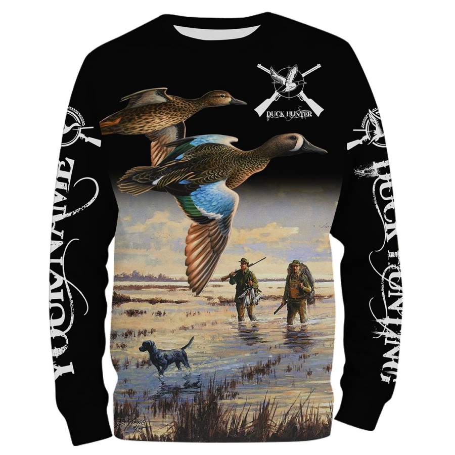 Best Duck Hunting Custom Name 3d All Over Print T Shirt Hoodie Sweatshirt Long Sleeves Personalized Shirt For Duck Hunter Gift For Men Women And Kid Fsd691