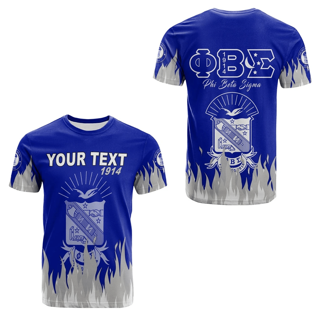 (Custom) Getteestore T-Shirt – Phi Beta Sigma Boots T-Shirt Fire Version Blue A31