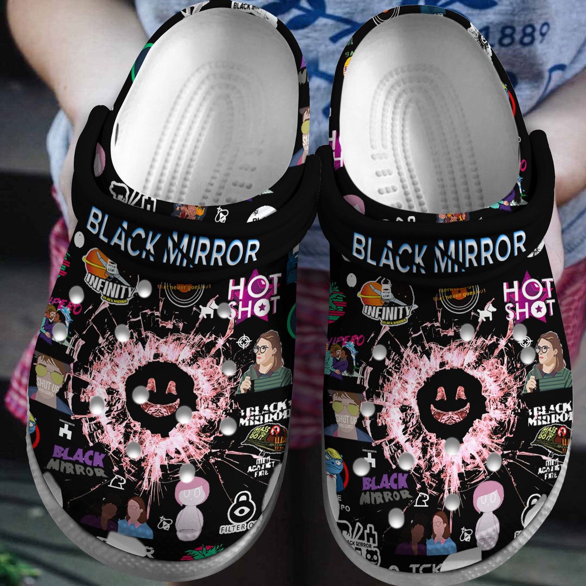 Black Mirror TV Series Crocs Crocband Clogs Shoes Comfortable For Men Women and Kids