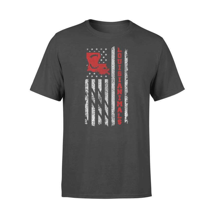 Louisianimal Xxl New Orleans Louisiana American Flag Animal Shirt