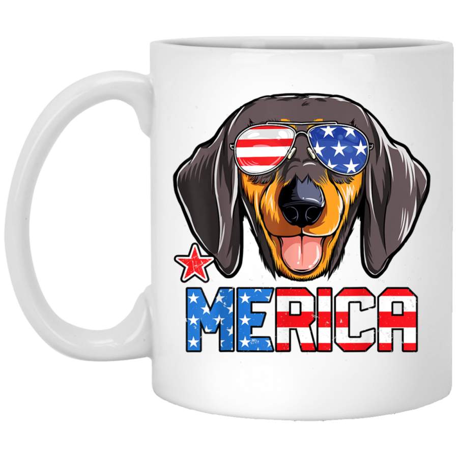 Dachshund Merica 4th of July T Mug Kids Boys Dog Puppy Mug