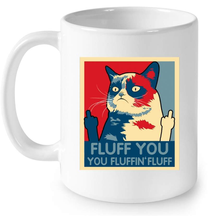 Fluff You You Fluffin’ Fluff, Funny Cat Fuck Kitten, Classic Vintage – Full-Wrap Coffee White Mug