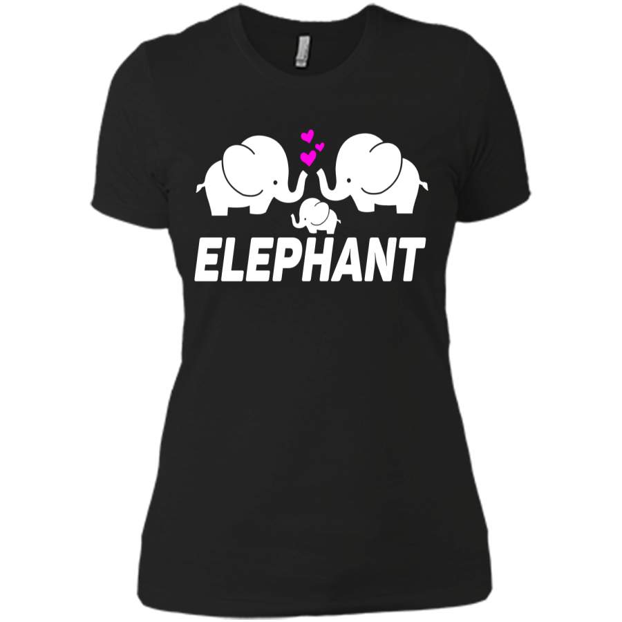 Men_s Women_s T Shirt Three Elephants Family Next Level Ladies Boyfriend Tee