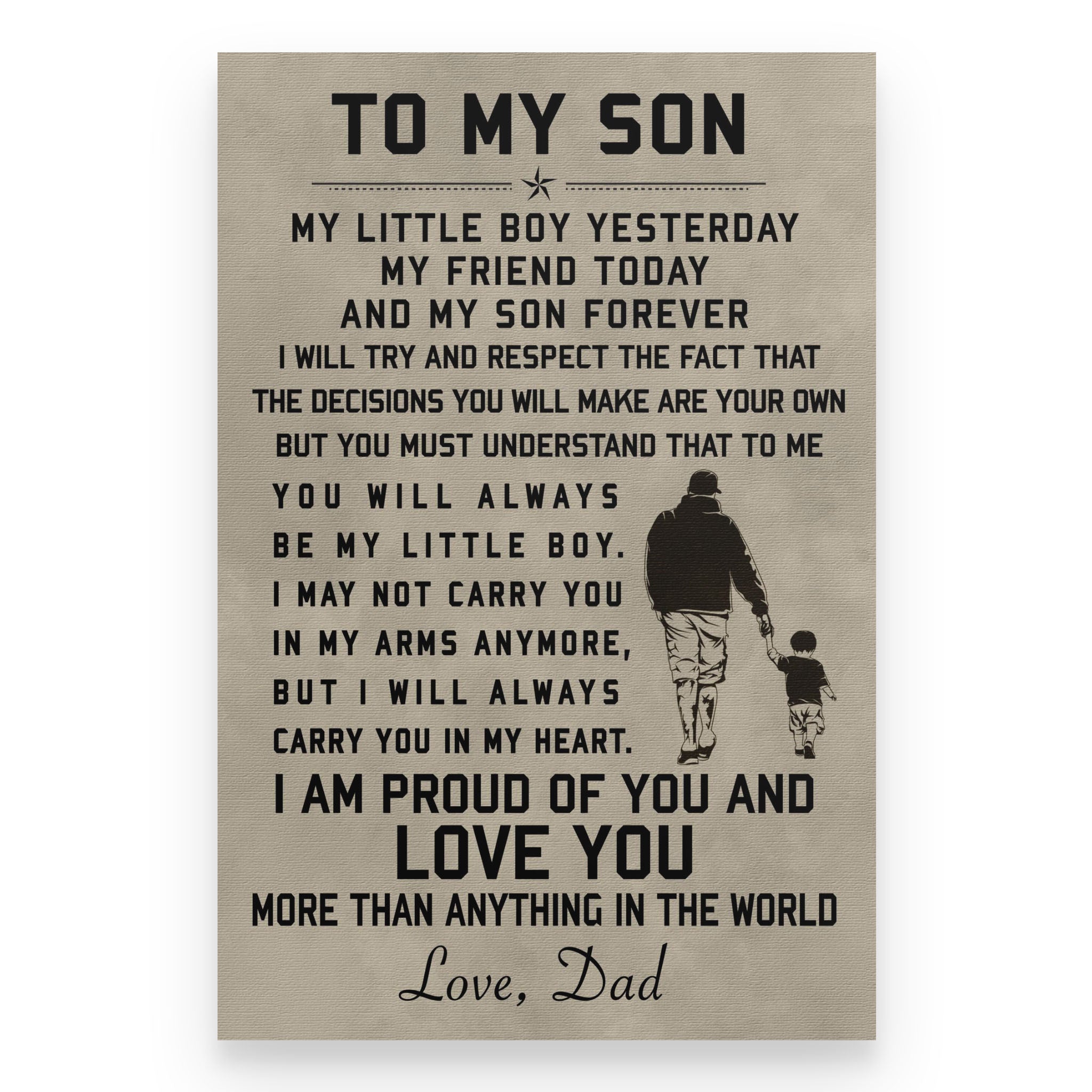 Family poster dad to son My little boy yesterday - Poster Art Design