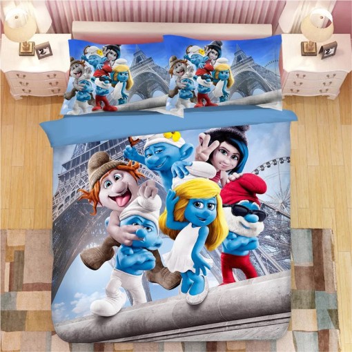 The Smurfs Smurfette 5 Duvet Cover Pillowcase Home Decor 3D Bedding Set 3375