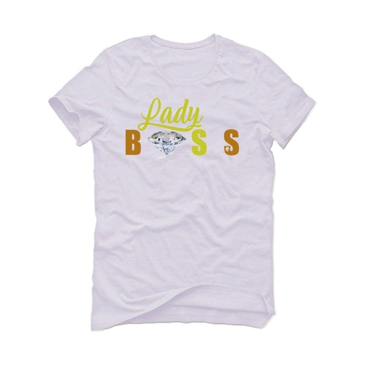 Yeezy 350 V2 “Marsh” White T-Shirt (Lady Boss)