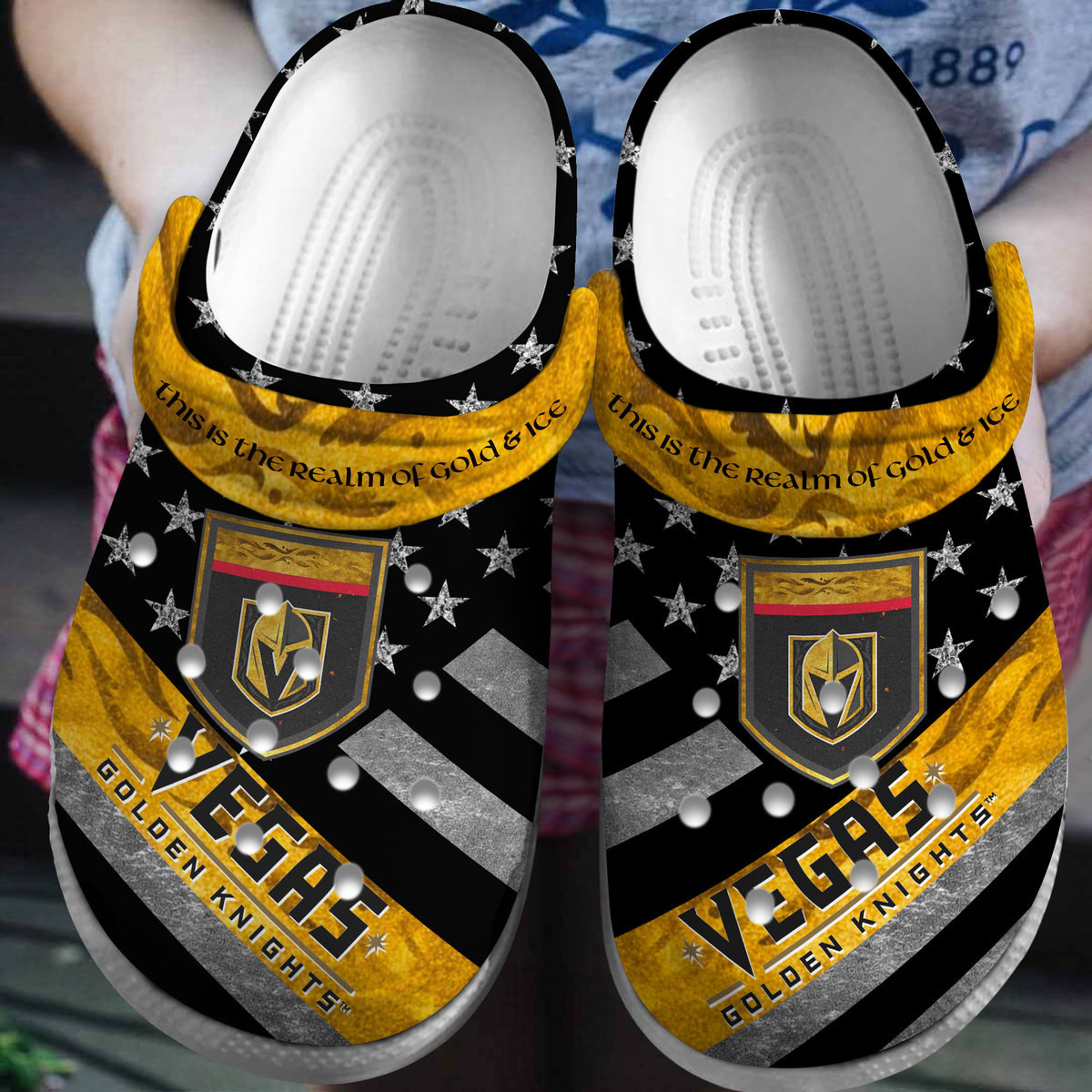 Vegas Golden Knights NHL Sport Crocss Crocband Clogs Shoes Comfortable For Men Women and Kids