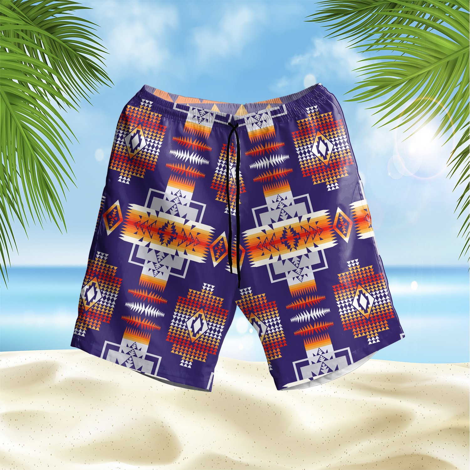 Purple Pattern Hawaii Shorts Ha65700