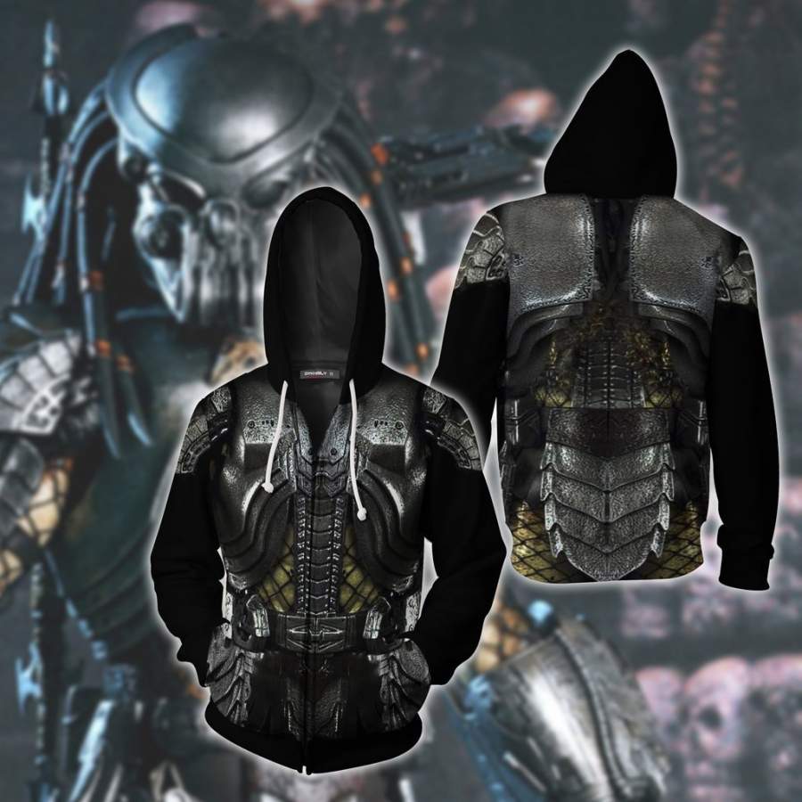 Alien vs Predator Long Sleeve Casual Hoodie Adult Zip Hooded Sweatshirt