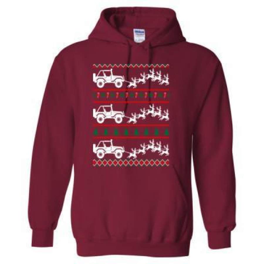 AGR Jeep Ugly Christmas Sweater – Heavy Blend™ Hooded Sweatshirt