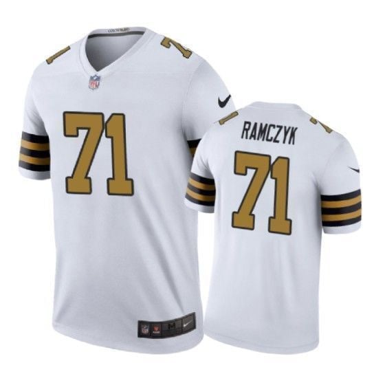 New Orleans Saints 71 Ryan Ramczyk Color Rush White 3D Jersey