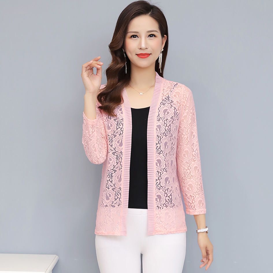 Spring Summer Women Cardigan Long Sleeve Female Cardigans Women Lace Jacket Ladies Shawl Outerwear alx