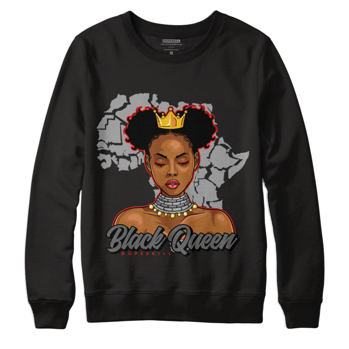 JD 9 “Particle Grey” Dopeskill Sweatshirt Black Queen Graphic