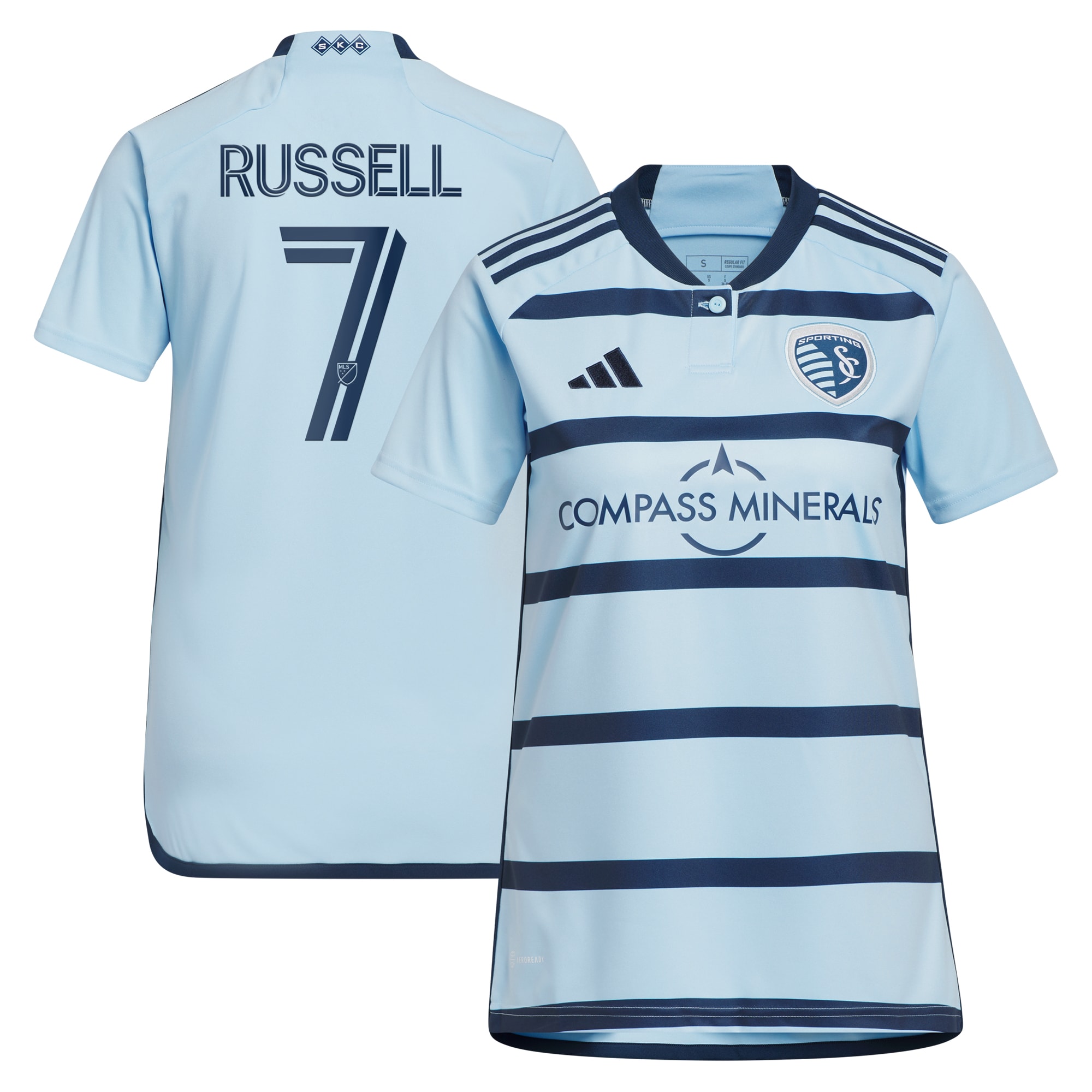 Johnny Russell Sporting Kansas City Women's 2023 Hoops 4.0 Replica Player Jersey – Light Blue