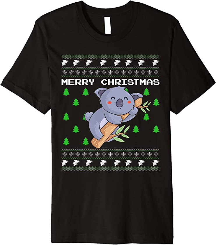 Koala Ugly Christmas Party Celebration Candy Greetings Premium T-Shirt