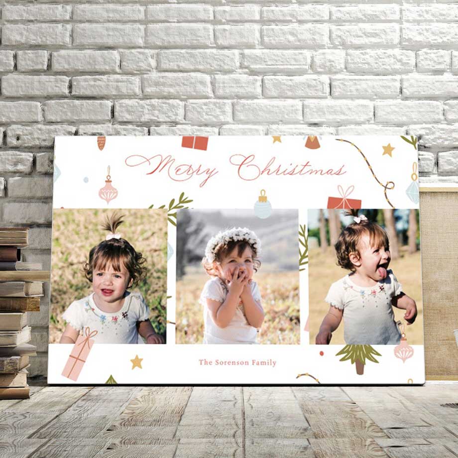 ViticStore™ Wonderful Christmas, Customize Family Picture&Name – Christmas canvas for decor, family gift, home decor, christmas gift