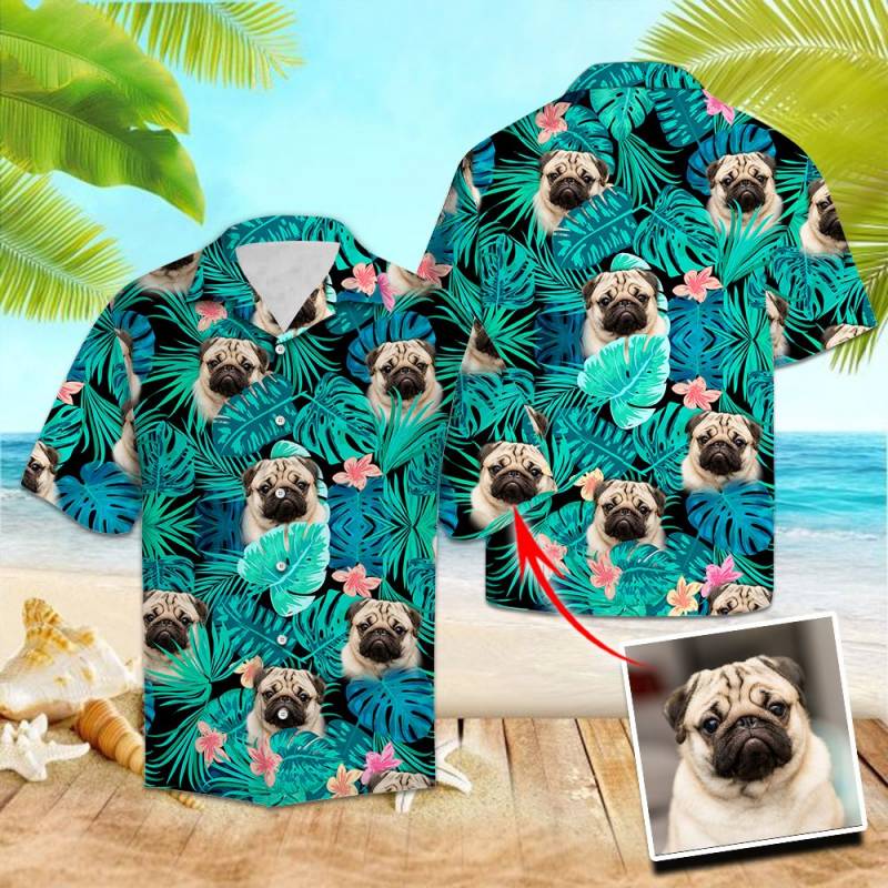 Custom Pug Face Hawaii Shirt Ha14847