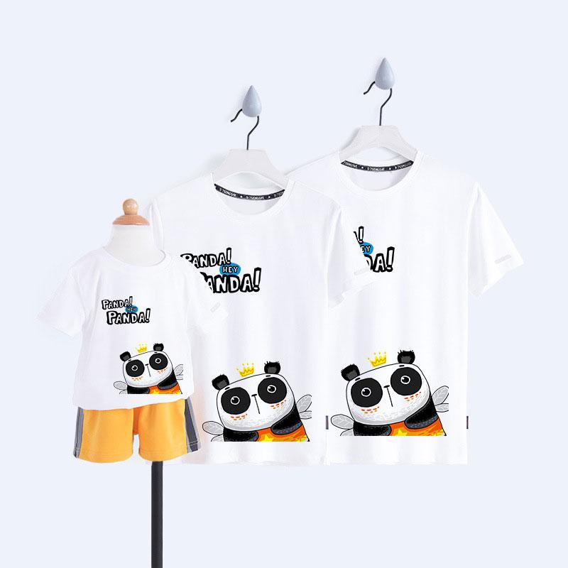 Crown Panda Letter Print Family Matching T-Shirt