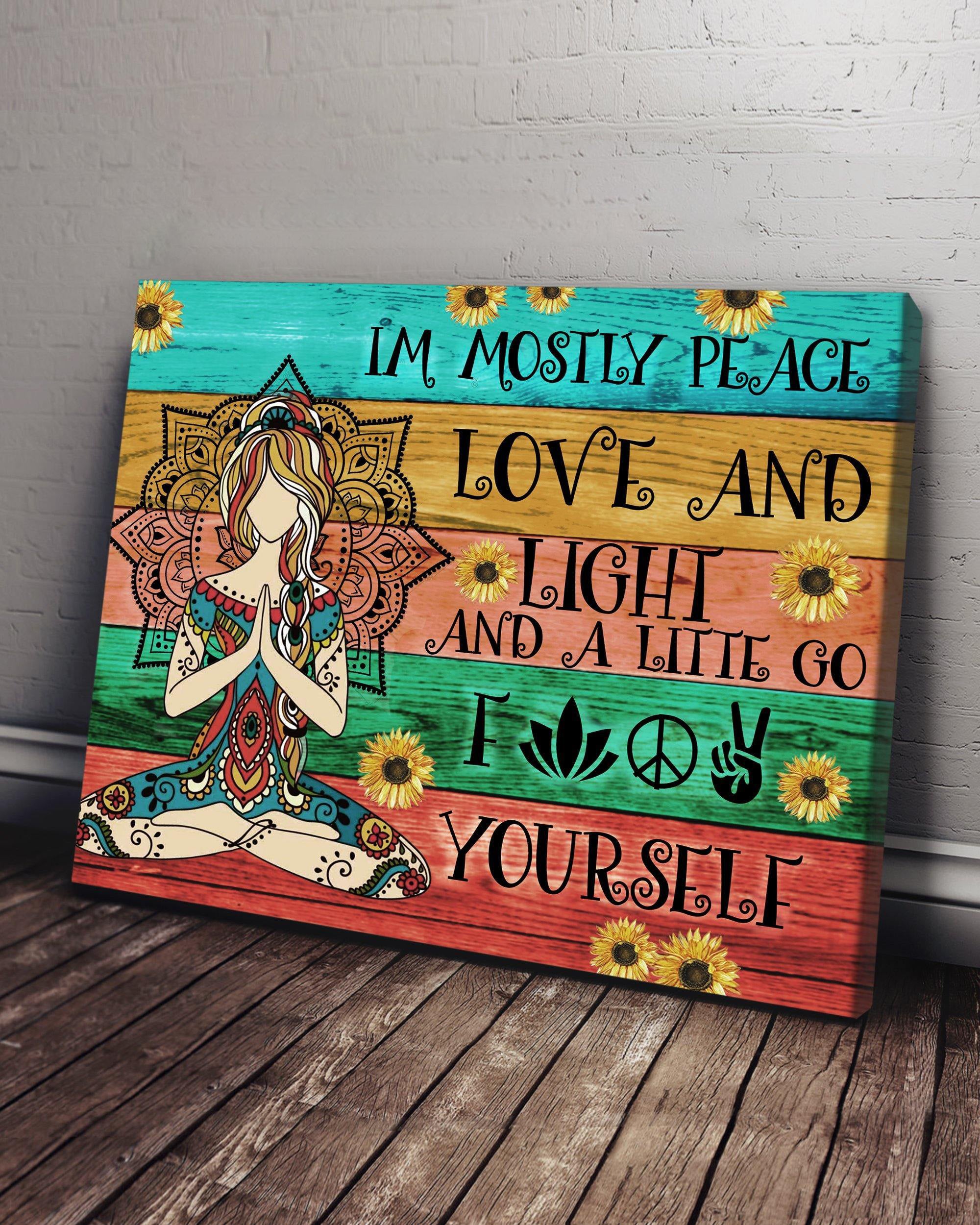 Top 3 Hippie Style Wall Art Canvas – Peace Love And Light