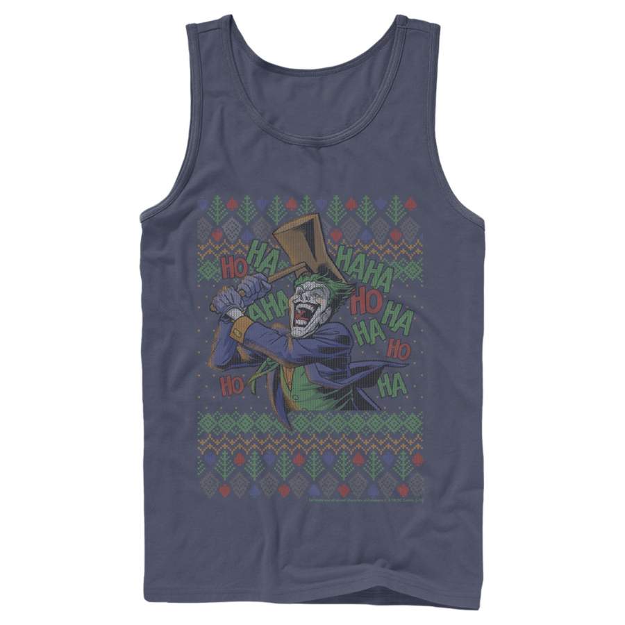 Batman Men’s Ugly Christmas Joker Hammer  Tank Top