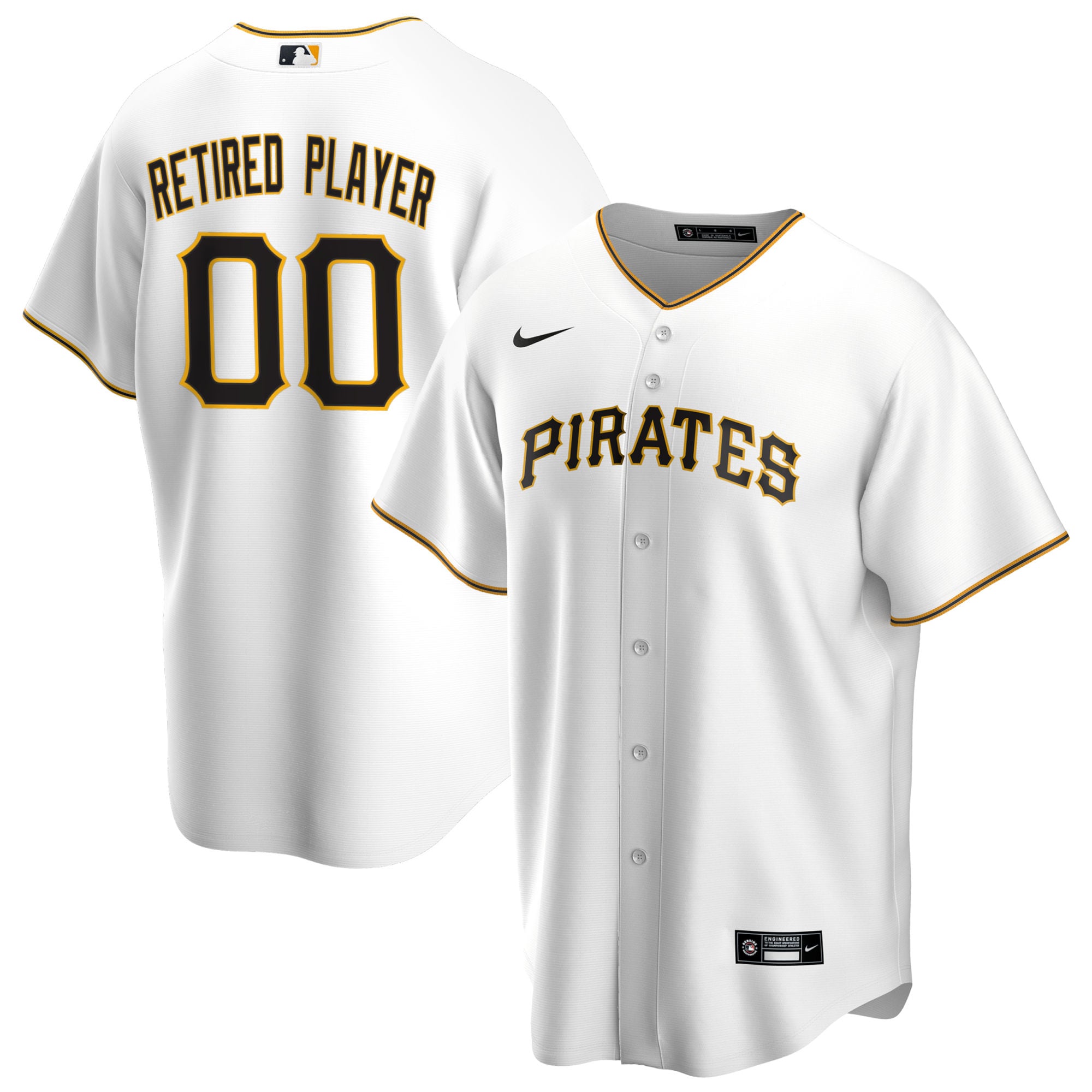 Men’s Pittsburgh Pirates White Home Pick-A-Player Retired Roster Jersey