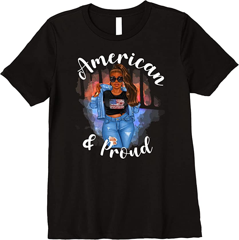 Womens Independence 4th July American & Proud African American Premium T-Shirt