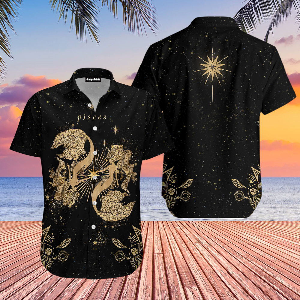 Pisces Golden Zodiac Aloha Hawaii Shirts For Men Women Ha40325