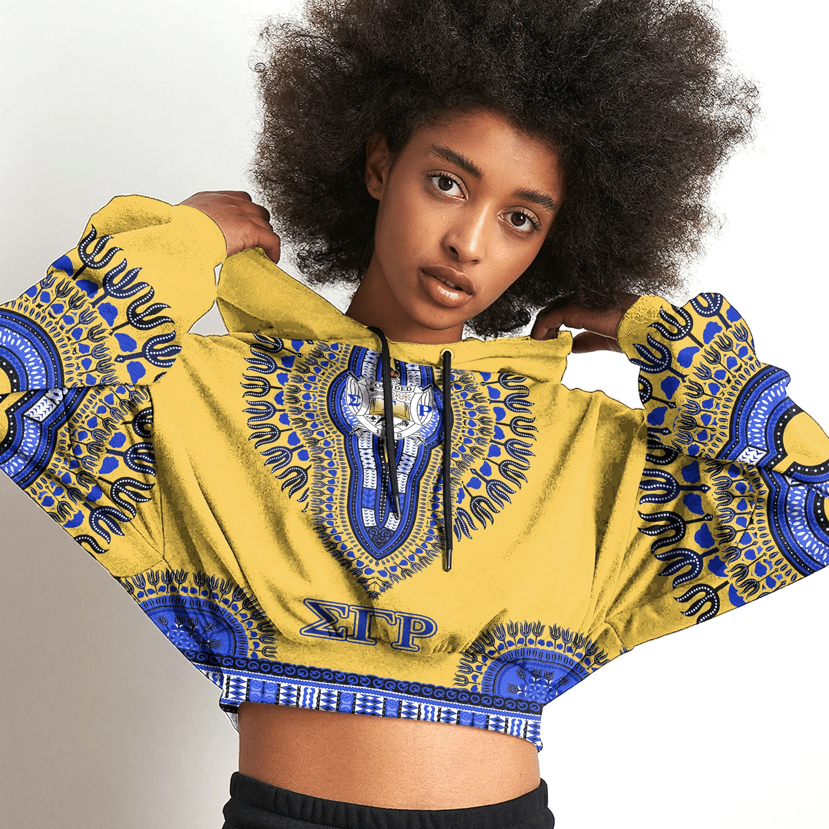 Sorority Hoodie – Sigma Gamma Rho Dashiki Ver2 Croptop Hoodie