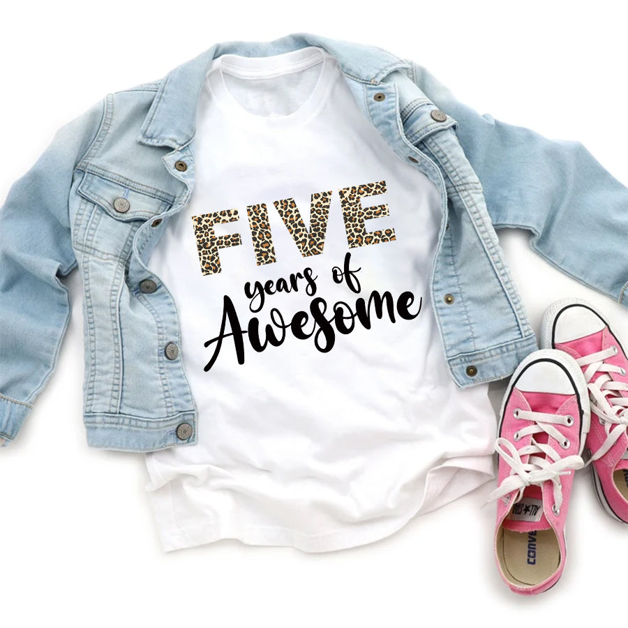 5Th Birthday Shirt, Leopard Birthday Shirt, Five Birthday Shirt, 5Th Birthday T Shirt, Baby Shirt